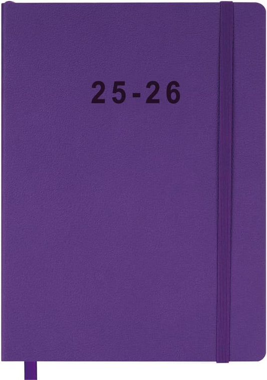 2025-2026 Planner - Weekly and Monthly Planner, Oct 2025 to Dec 2026, Vegan Leather Cover, Elastic Closure, 7”x9.25”, Purple