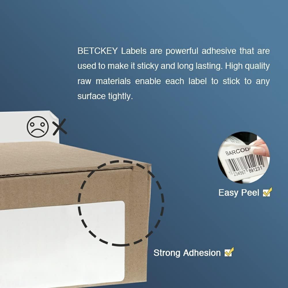 BETCKEY - Compatible Barcode Labels Replacement for Brother DK-1209 (2.4" x 1.1"), Use with Brother QL Label Printers [6 Rolls + 1 Reusable Cartridge]