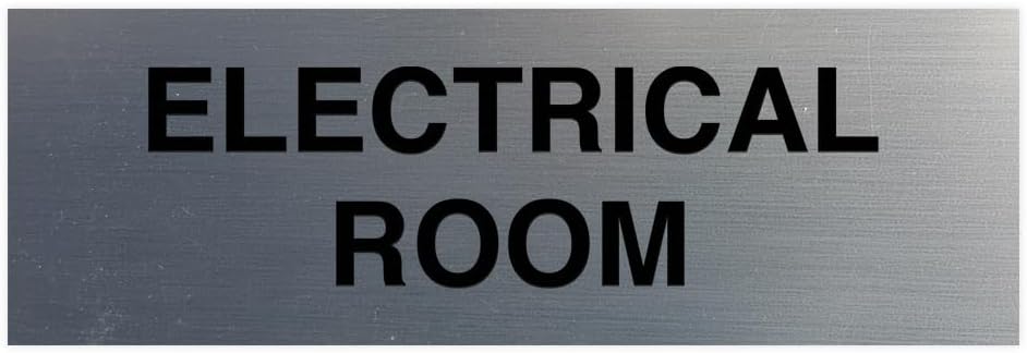 All Quality Basic Electrical Room Sign | Durable Construction | Building Safety - Silver - Small (10 Pack)