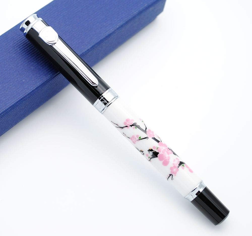 JINHAO 8802 Fountain Pen F Nib (Birds and Wintersweet Painting)