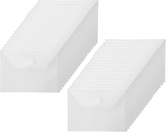 4x6 Plastic Envelopes Hook Loop Closure Coupon Receipt Storage Holder 40 Pack