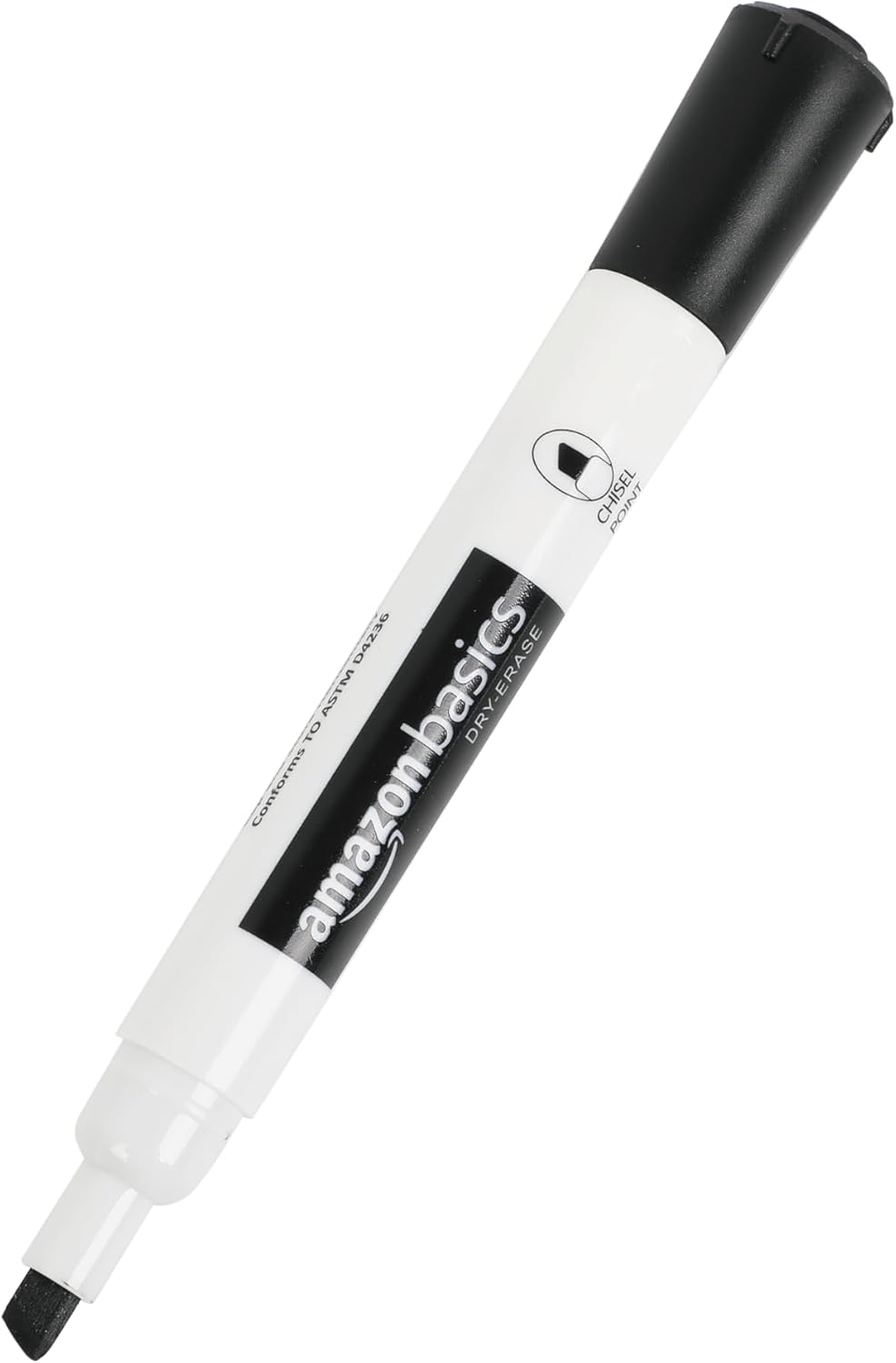 Amazon Basics Low-Odor Chisel Tip Dry Erase Whiteboard Marker, Pack of 4, Black, Red, Green, Blue