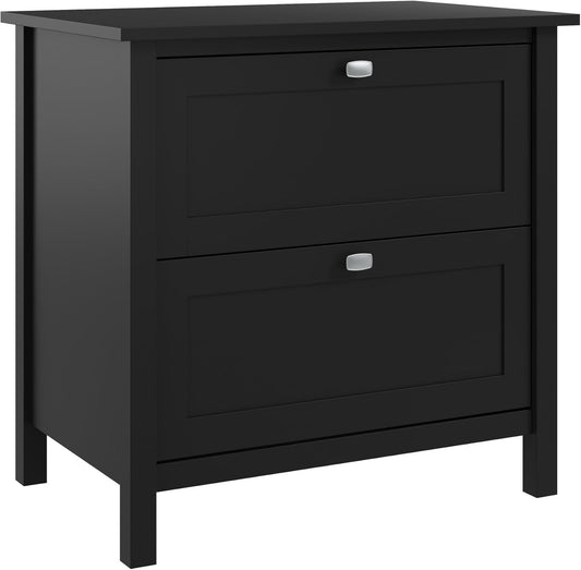 Bush Furniture Broadview 2 Drawer Lateral File Cabinet in Classic Black | Storage for Home Office Workspace