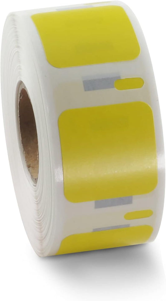 BETCKEY Colored Labels Compatible with Dymo 30332 (1" x 1") Square QR Code Labels, Compatible for Dymo LabelWriter Thermal 450, 4XL & Zebra Desktop Printers [2 Rolls, Yellow]