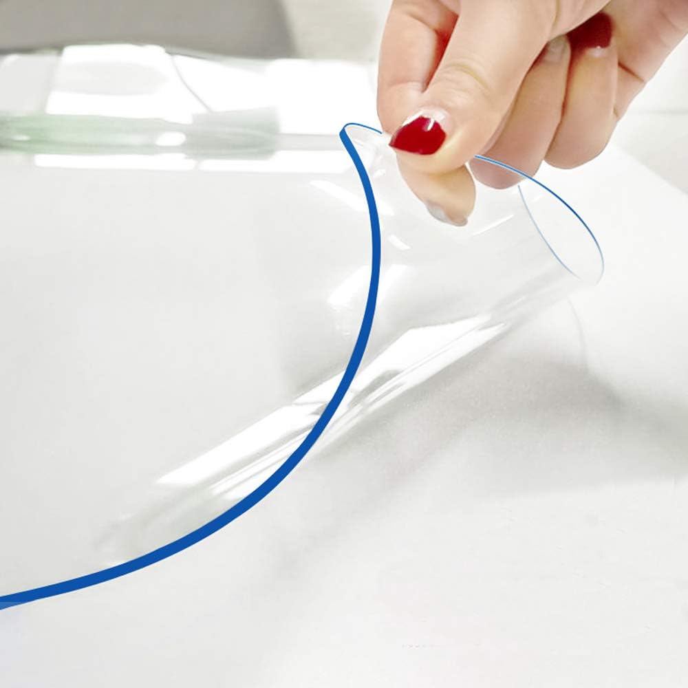 PVC Clear Desk Top Pad Mat Table Protector Vinyl Plastic Table Cloth Liner Cover Wipeable Easy Clean Protective Pad PVC Furniture Coffee Accent Dining Conference Tabletop Heat Resistant 34 x 60 Inch