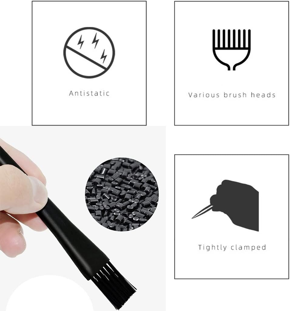 ELANE 6 Pcs Small Cleaning Brushes for Tight Spaces,Brushes for Cleaning Brush for Electronics,Brush for Cleaning Small Objects