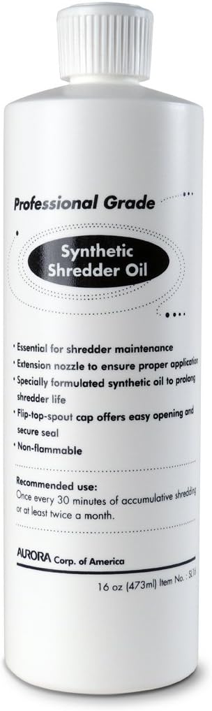 Aurora Paper Shredder Bundle with Synthetic Shredder Oil (16 oz.)