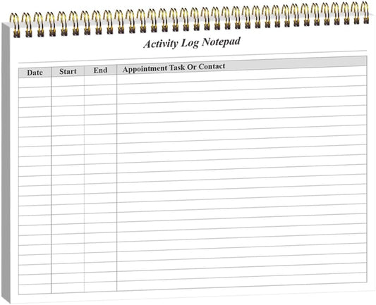 Getvow Activity Log Notepad - Spiral Activity Log Book for Business Work, Undated Weekly To Do List Notepad, Organized Time Spending, Appointment or Contact, 52 Sheets, 100gsm Paper, 8.5" x 11"