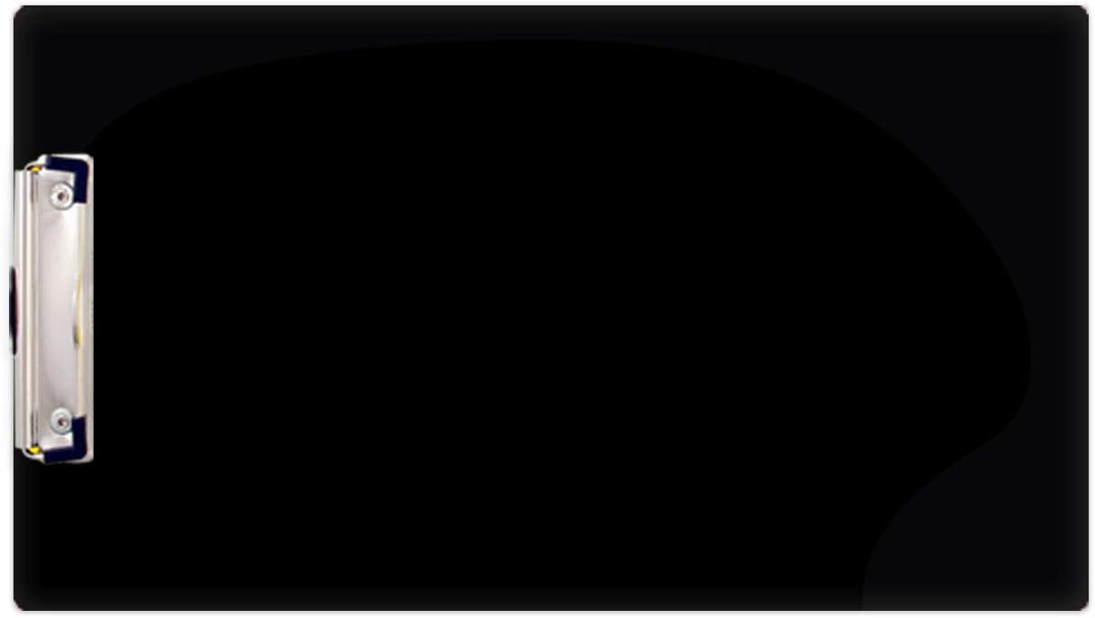 8.5x14 Clipboard Acrylic Panel Featuring a Low Profile Clip Black