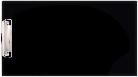 8.5x14 Clipboard Acrylic Panel Featuring a Low Profile Clip Black