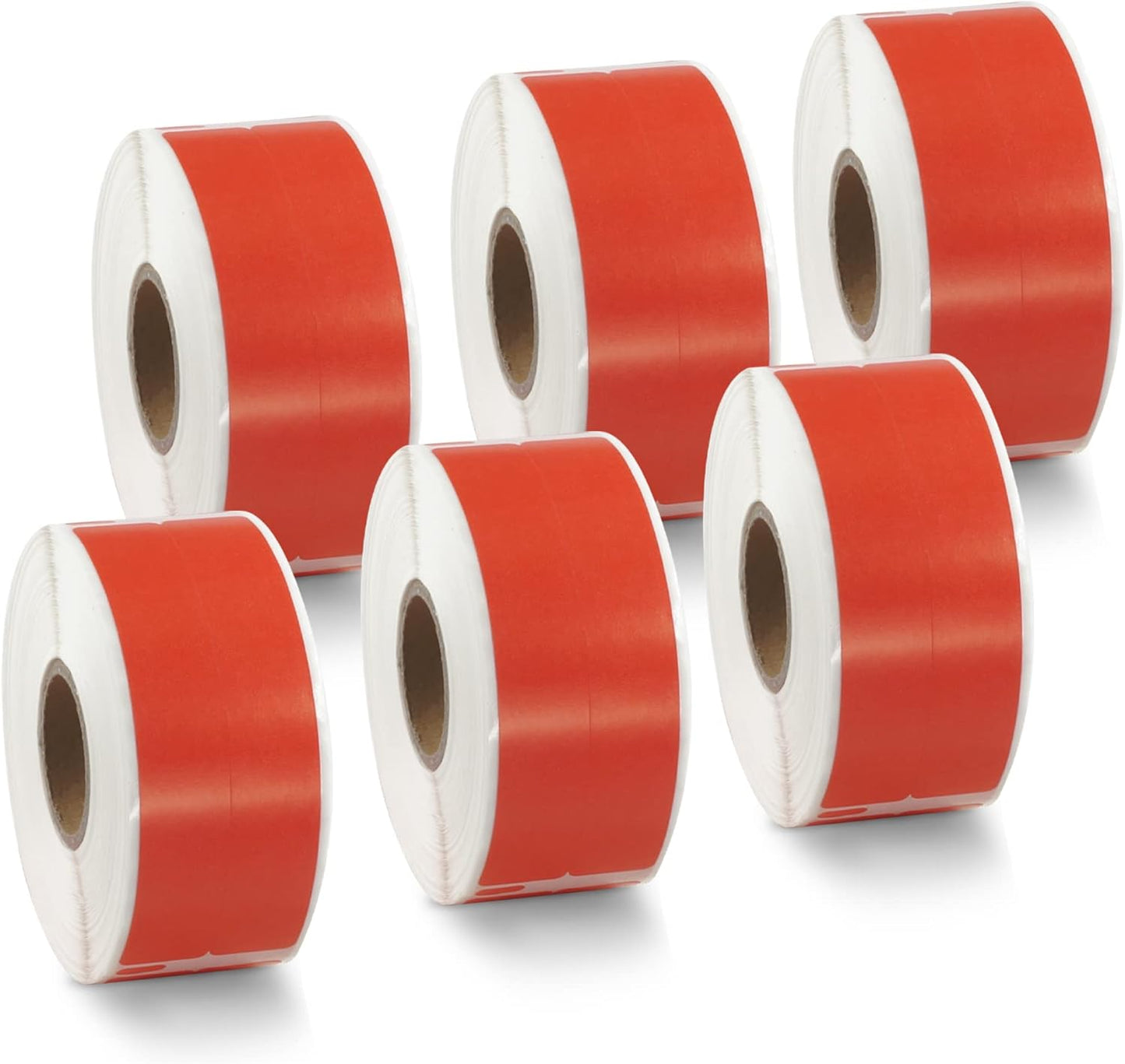 BETCKEY Colored Labels Compatible with Dymo 30277 (9/16" x 3-7/16") File Folder(2-up) Labels, Compatible for Dymo LabelWriter Thermal 450, 4XL & Zebra Desktop Printers [6 Rolls, Red]