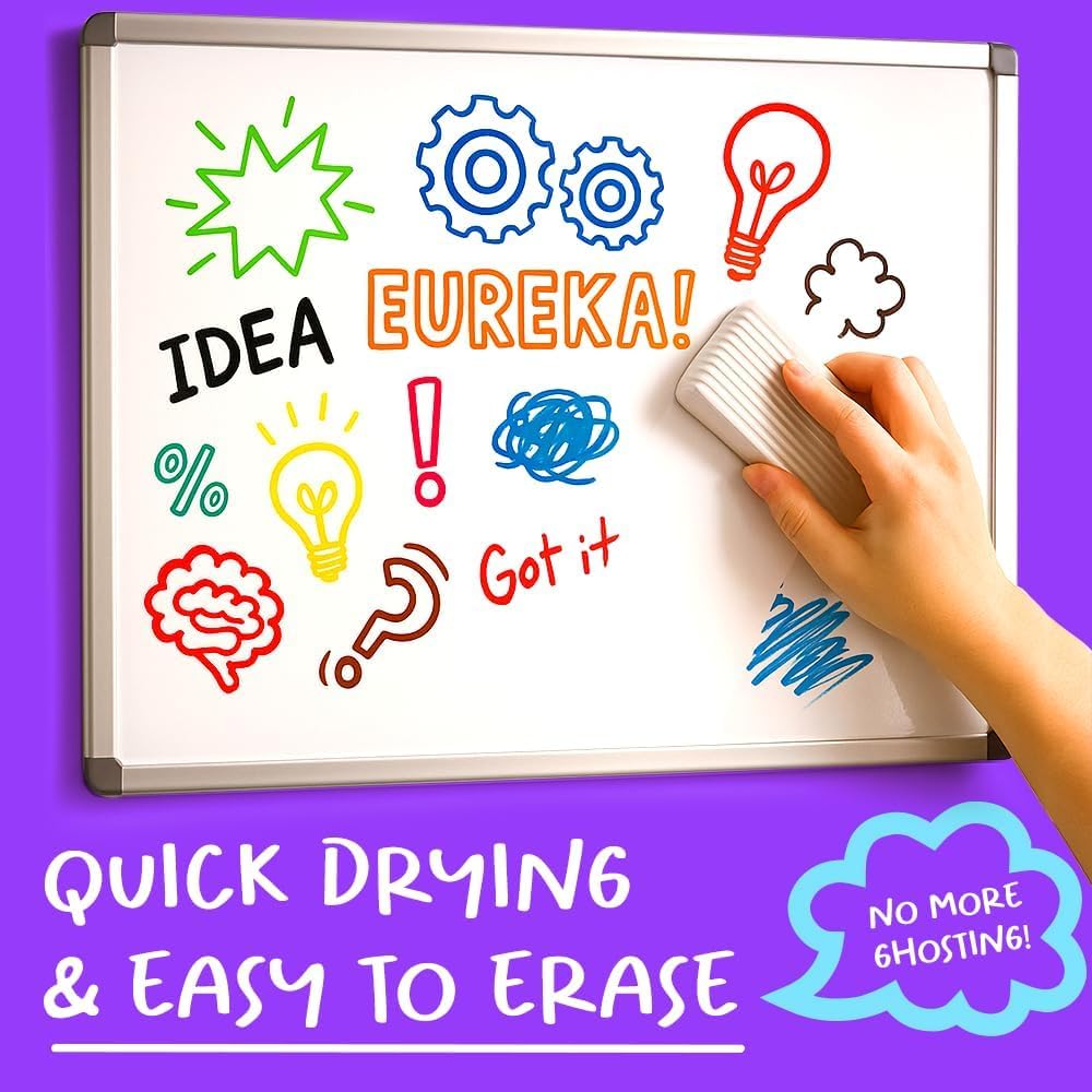 Chalkola Dry Erase Markers Fine Tip (15 Pack, 12 Colors) | Thin Point Dry Erase White Board Pens - Non toxic, Low Odor Whiteboard Markers for Kids, Teachers, Office, School, Classroom Supplies