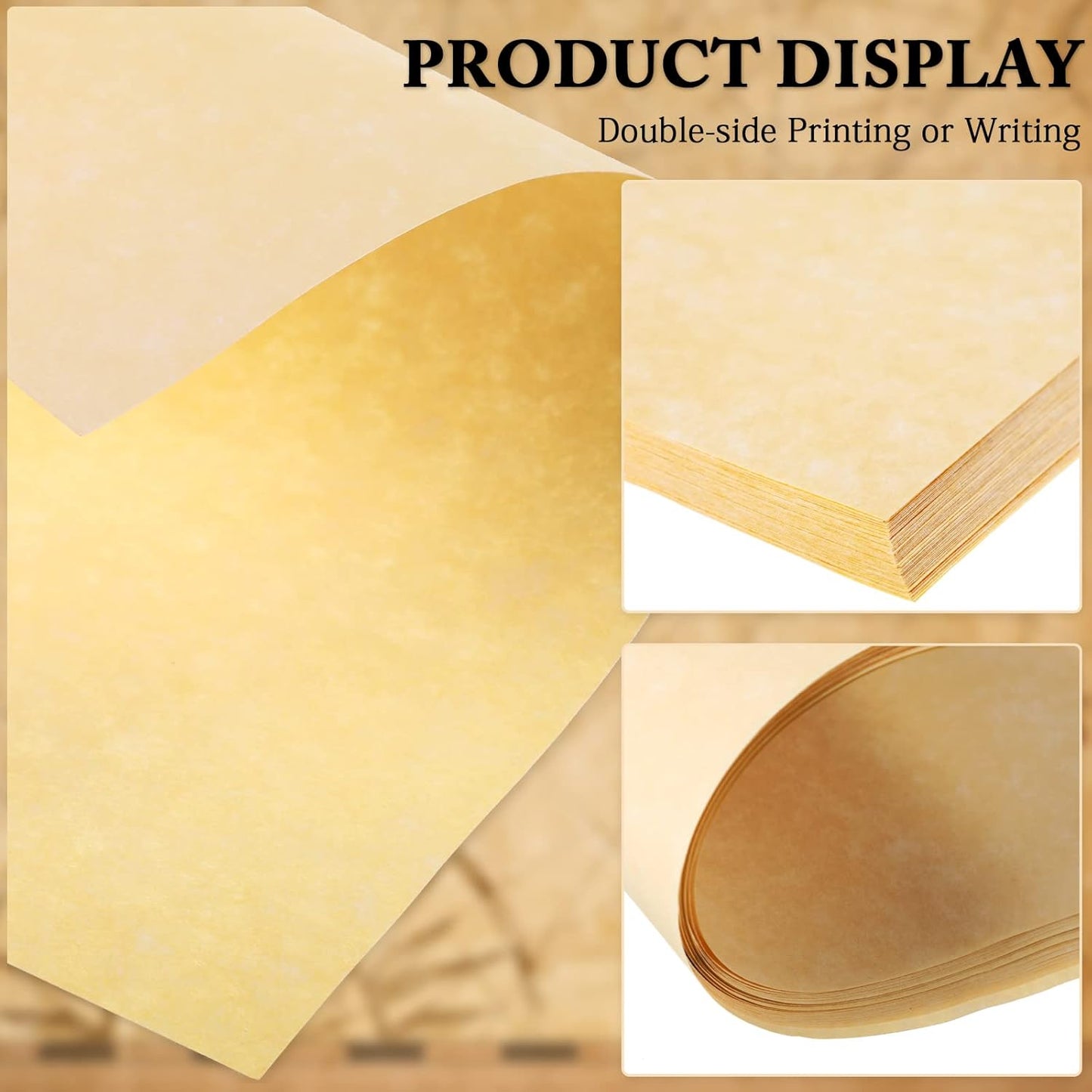 Epakh 300 Pcs Old Age Parchment Paper 8.5 x 11 Inch Standard Letter Vintage Colored Old Parchment Double Side Printing Paper (Light Beige)