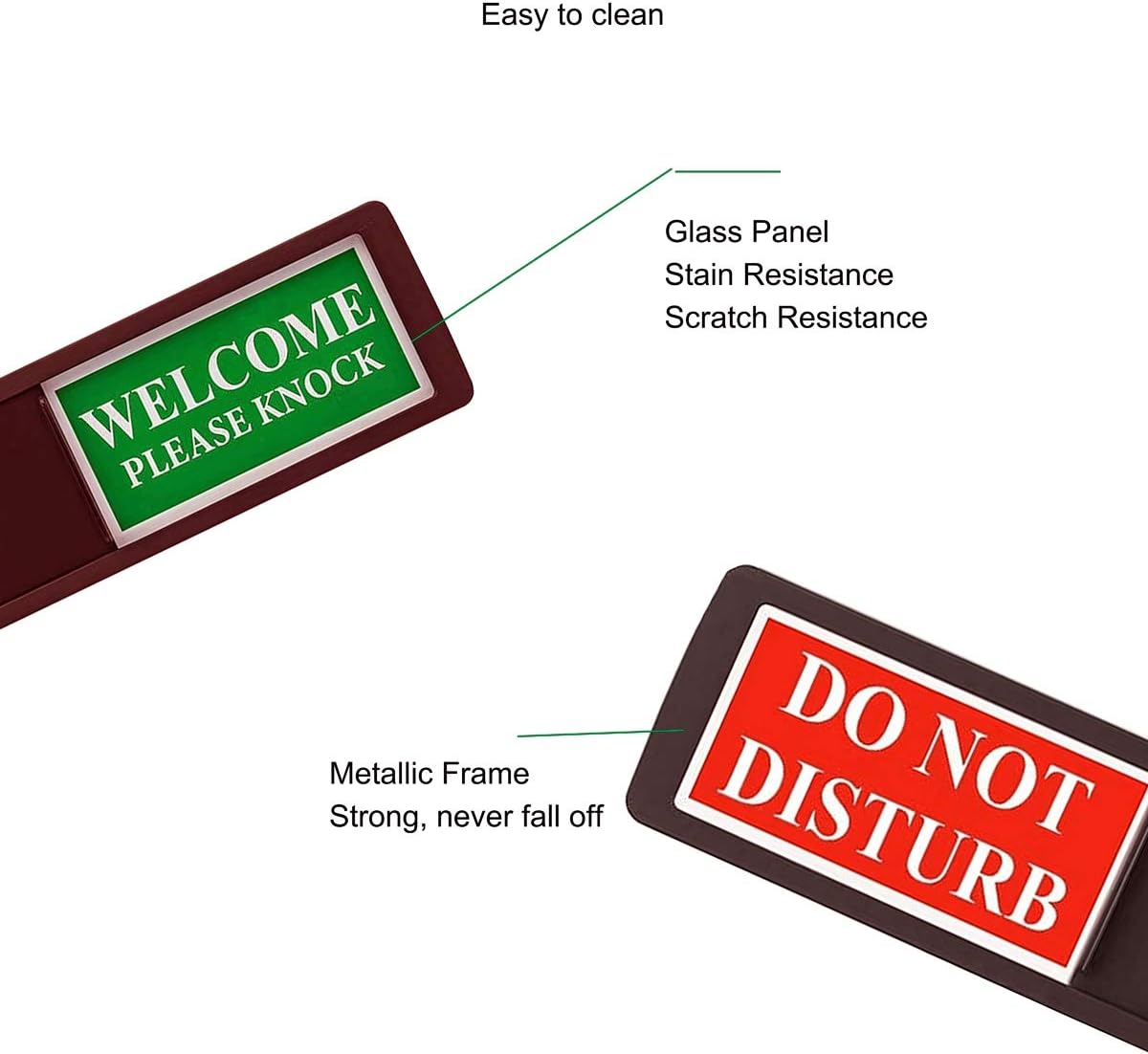 Do Not Disturb Sign & Please Knock Sign – Non-Scratch Magnetic Door Hanger for Hotels, Offices, Bedrooms – Durable Acrylic (Black)