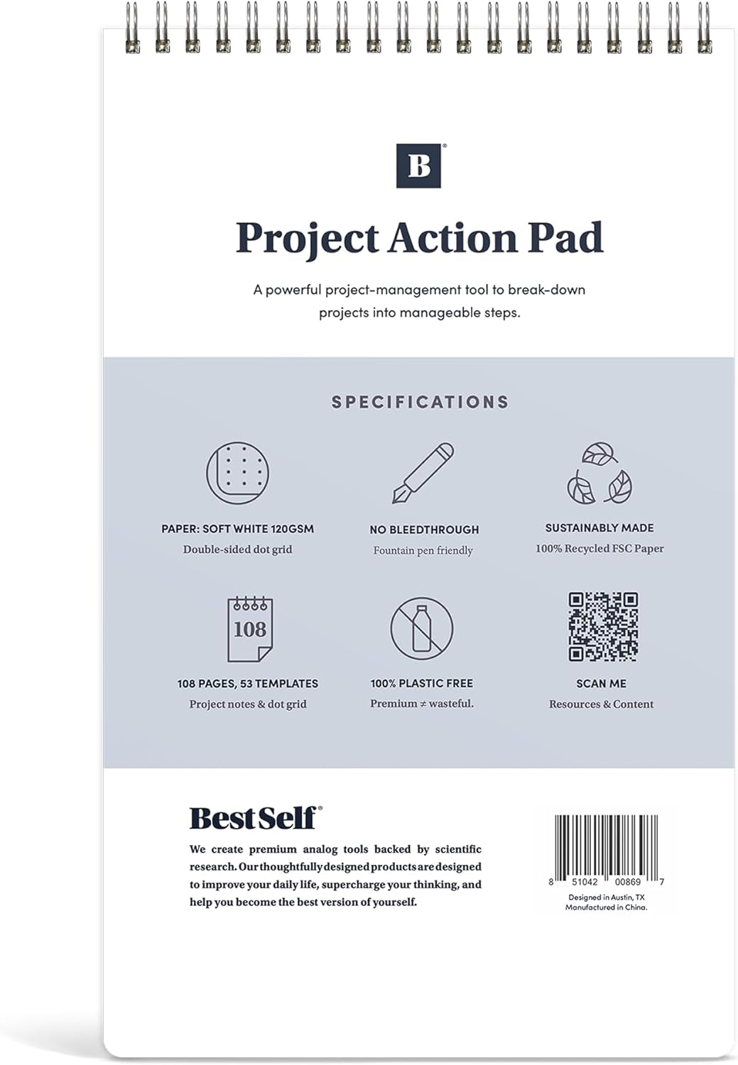 BestSelf Project Action Pad - Daily Task Planner, To-Do List & Action Pad for Boosting Productivity and Effective Project Management