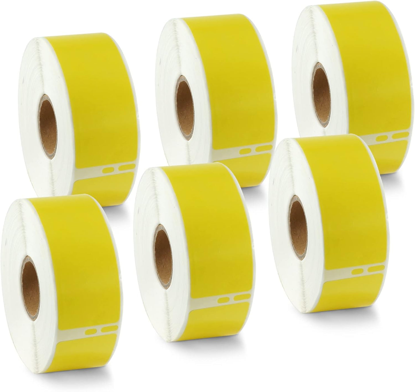 BETCKEY - Compatible DYMO 30252 (1-1/8" x 3-1/2") Address & Barcode Replacement Labels - Compatible with Rollo, DYMO Labelwriter 450, 4XL & Zebra Desktop Printers[6 Rolls/2100 Labels, Yellow]