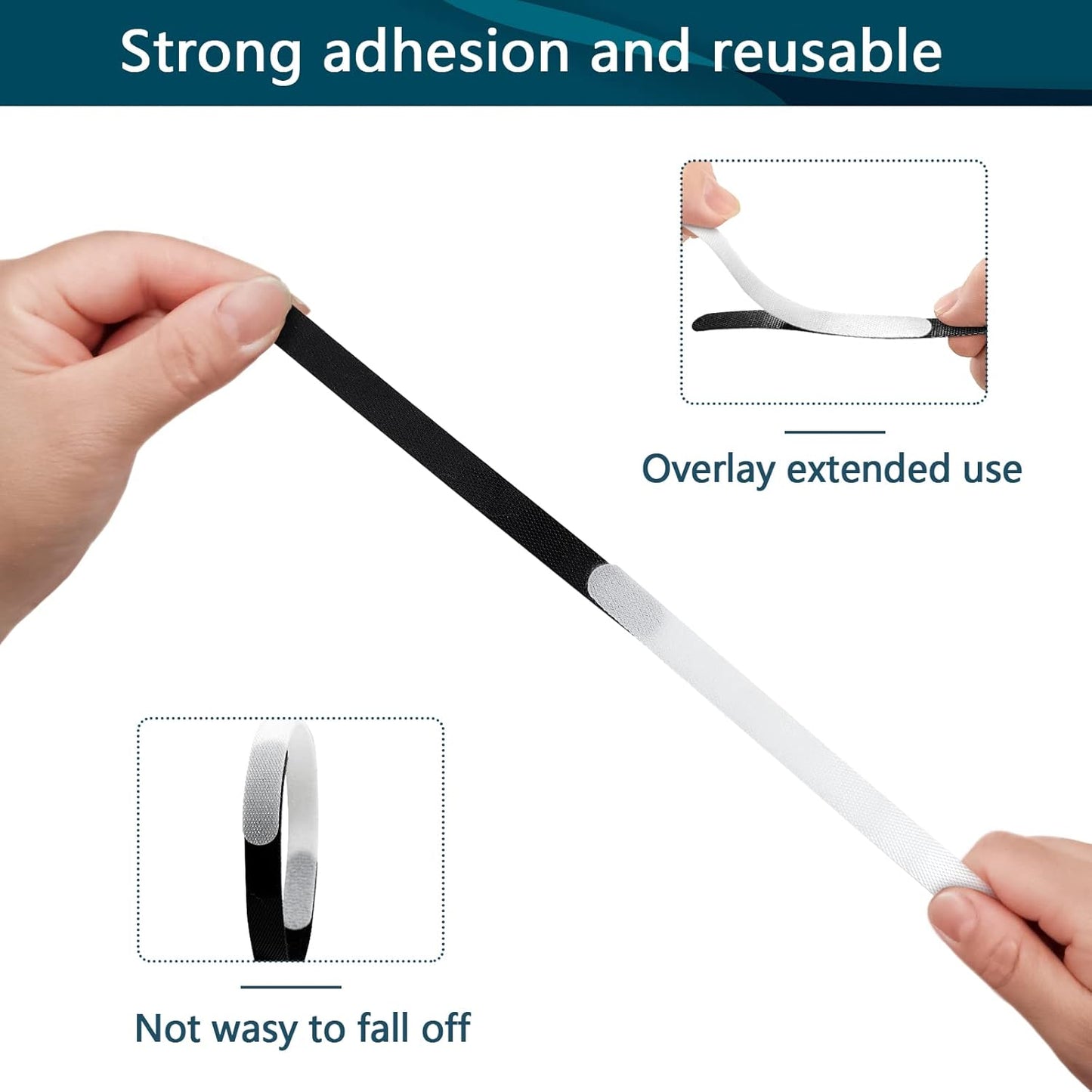 50PCS Reusable Cable Ties,Adjustable Cable Management,Cord Organizer,Cable Organizer,Multi-Purpose Wire Ties (25 Pcs Black and 25 Pcs White Cable Ties)