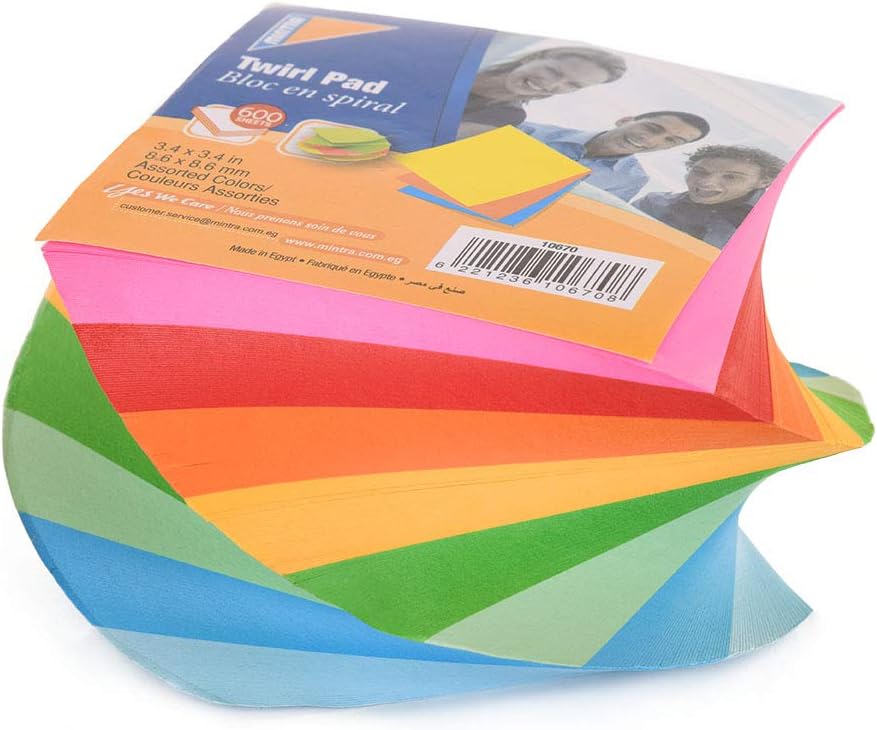 Mintra Office Memo Pads (1pk, Twirl Pad - Bright)