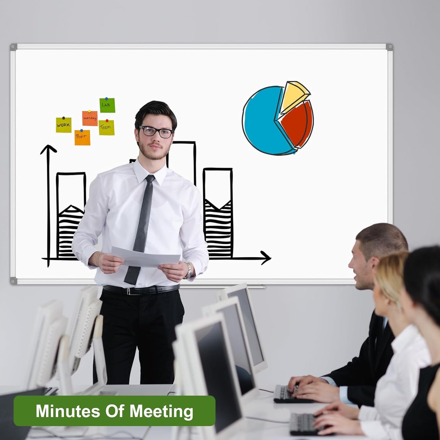 Lockways Large Dry Erase Board 72 x 48 Inch, Magnetic White Board for Wall, Aluminium Frame Whiteboard with Marker Tray for Office & School