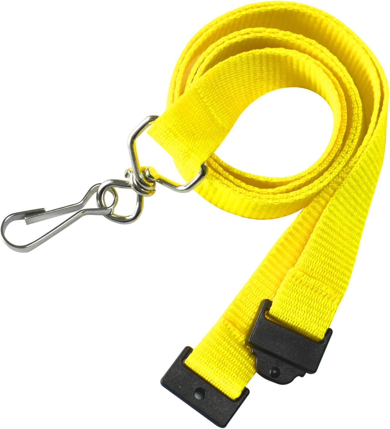33 Pcs Breakaway Lanyards with Swivel J Hook Premium Bulk Flat Safety Lanyards for ID Badges, Schools, Students, Coaches, Festivals, Volunteers and Team Activities (Yellow)