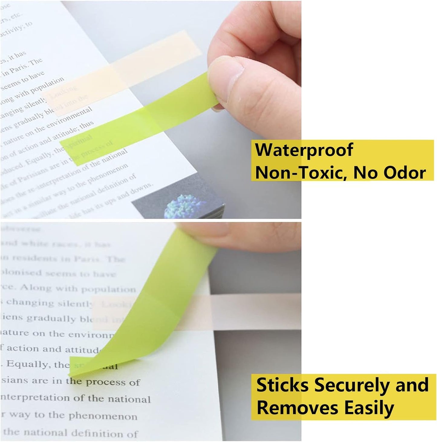 ELII 3600pcs Sticky Book Tabs,Writable Translucent Book Markers Annotating Page Tabs,Transparent Sticky Notes Tabs for Binders