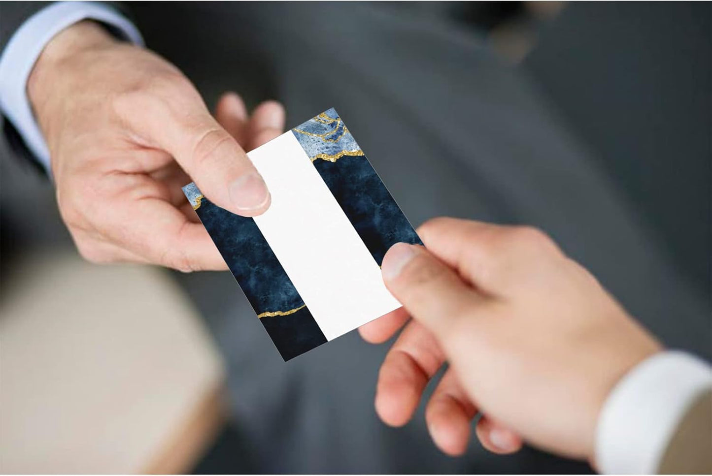 Custom Business Cards Personalized Business Cards for Small Business 300gsm Matte Paper Front & Back Sides Printed 3.5" x 2" - Glitter Marbling Template