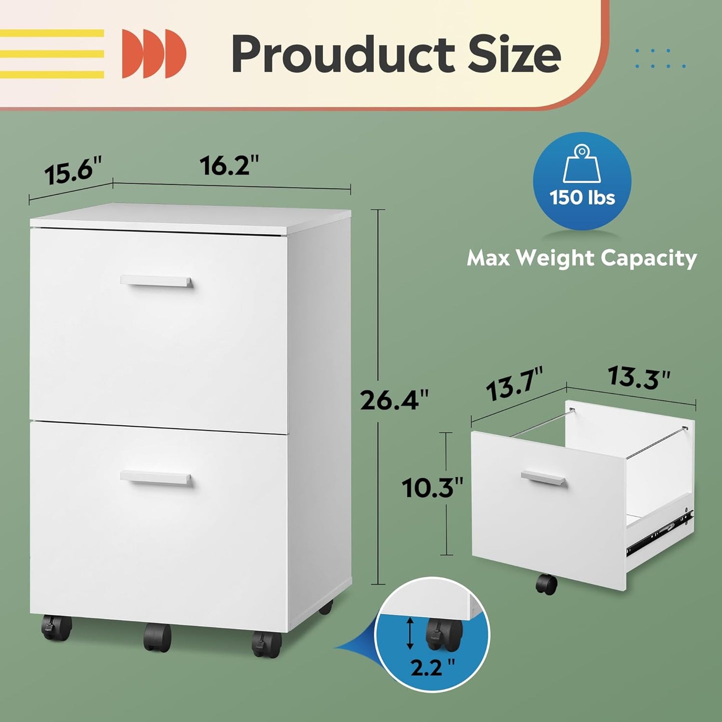 DEVAISE Wood Vertical File Cabinet
