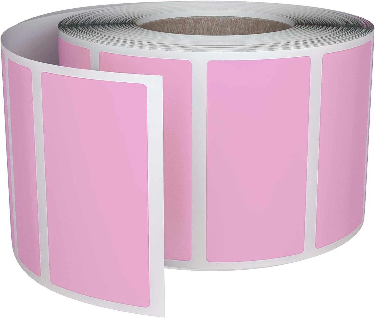 Royal Green Rectangular Color Coding Sticker Roll - Write On Labels for Folders & Organizing, 1.57" x 0.75" Stickers to Write On Name Tags for Office Supplies & Organization, 500-Pack (Pastel Pink).