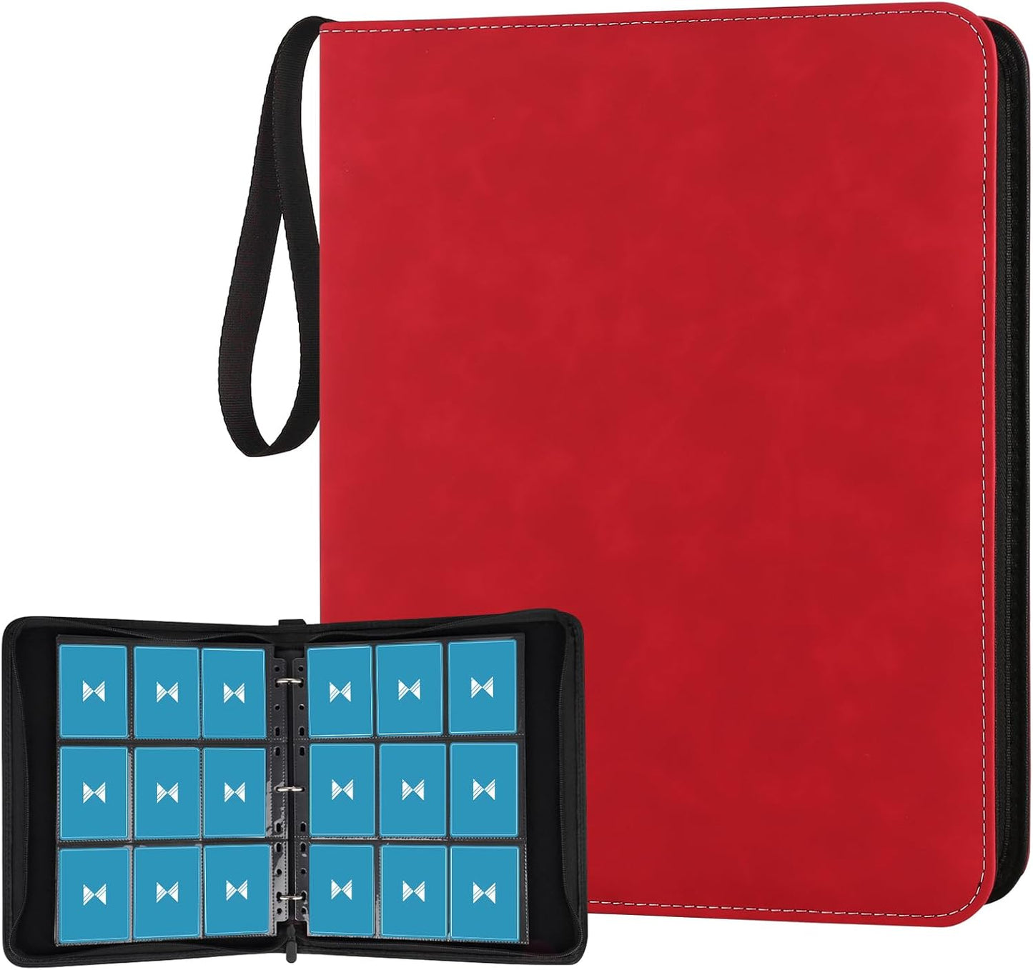 720 Card Binder, Premium Trading Card Binder, 9 Pocket Double Sided Pocket PU Card Collection Binder, Collector Card Album, Card Folder for MTG, TCG, Sports Cards, Game Cards (Red)