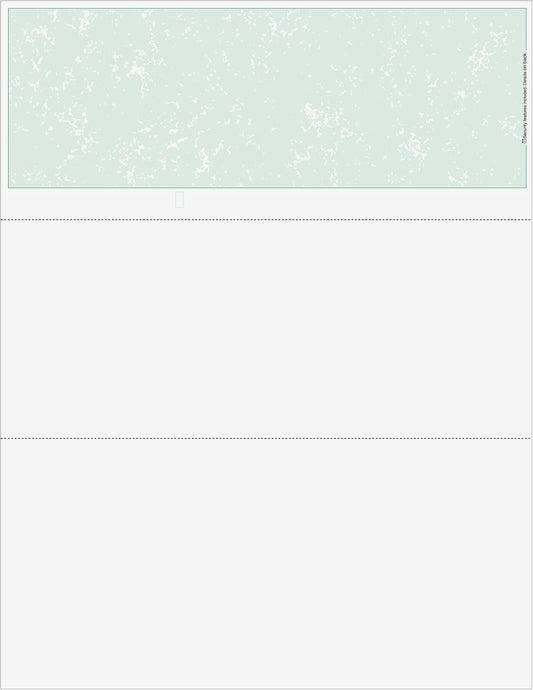 Classic Laser Top Business Check, Blank Computer Top Check Paper with Green Marble Background 500/Pk.