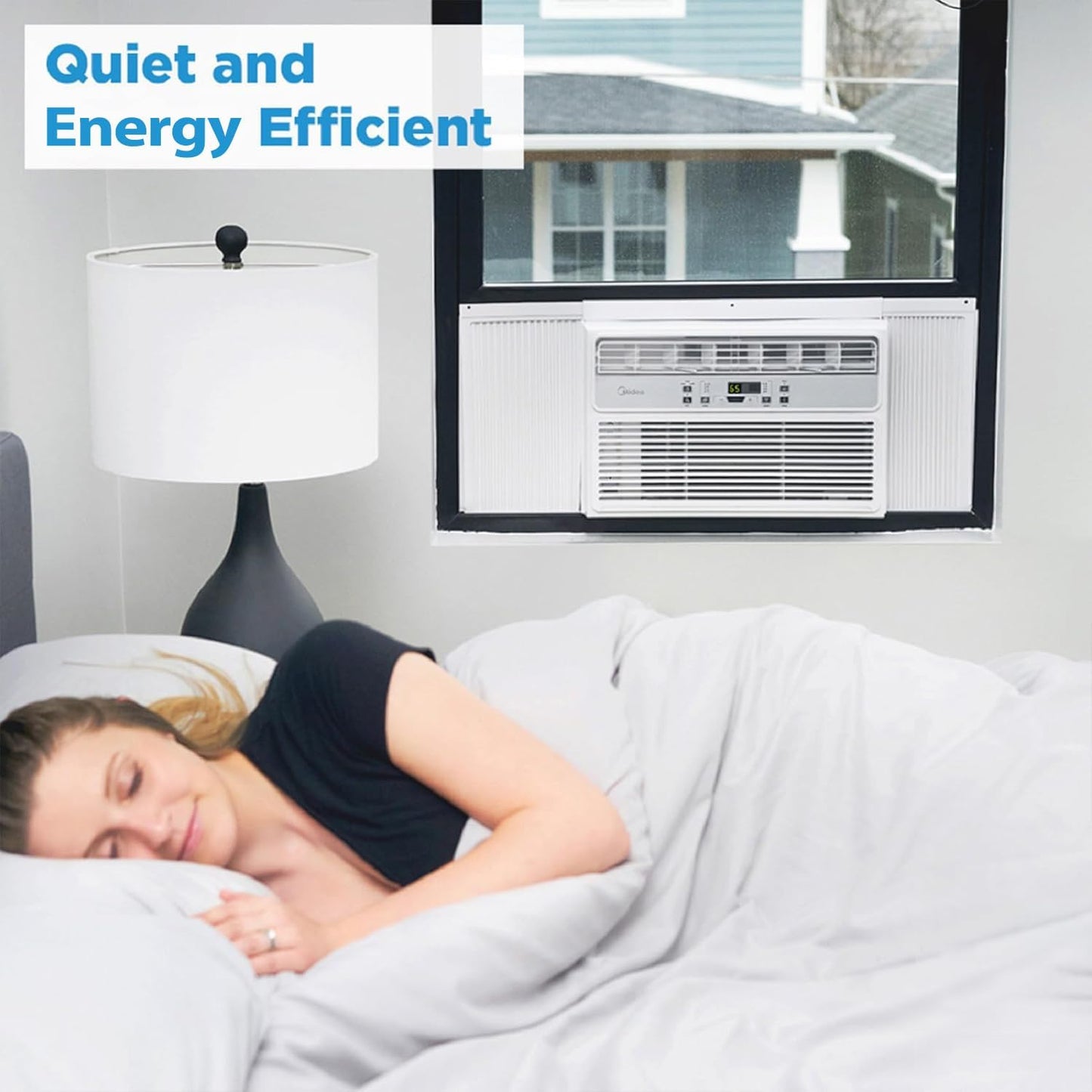 Midea MAW08R1BWT EasyCool 8,000 BTU Window Air Conditioner, Fan-Cools, Circulates and Dehumidifies up to 350 Sq Ft, Reusable Filter, LCD Remote Control, White