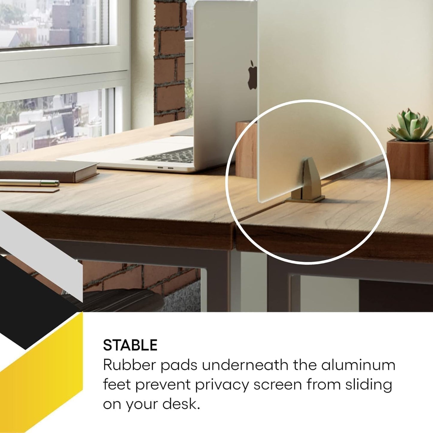 OBEX Acrylic Free Standing Screen, Divider for Desk Privacy Home & Office Partitions for Table Top Workstation, Portable Cubicle Panel for Work, 24" x 30", Clear