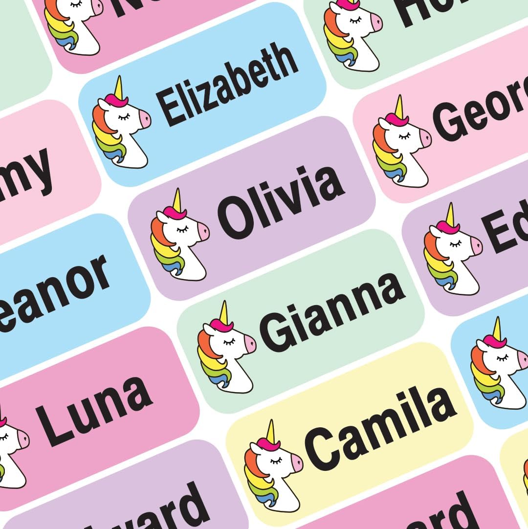 Personalized Waterproof Name Labels Press and Stick Custom Name Stick on Clothing Labels. Customized Up to 3 Lines Great for Camp & Daycare