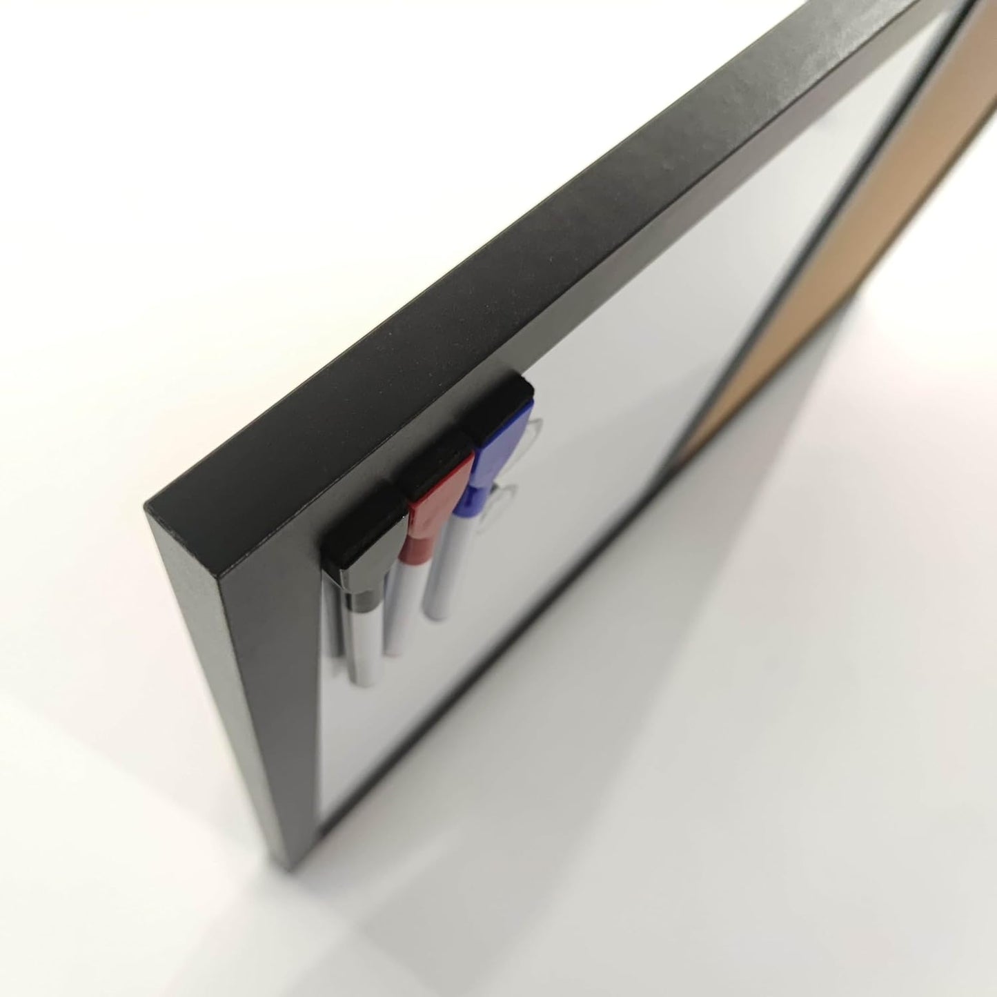 Combination Board Magnetic Dry Erase Board & Corkboard,24''x18'' Combo Board, Black Frame