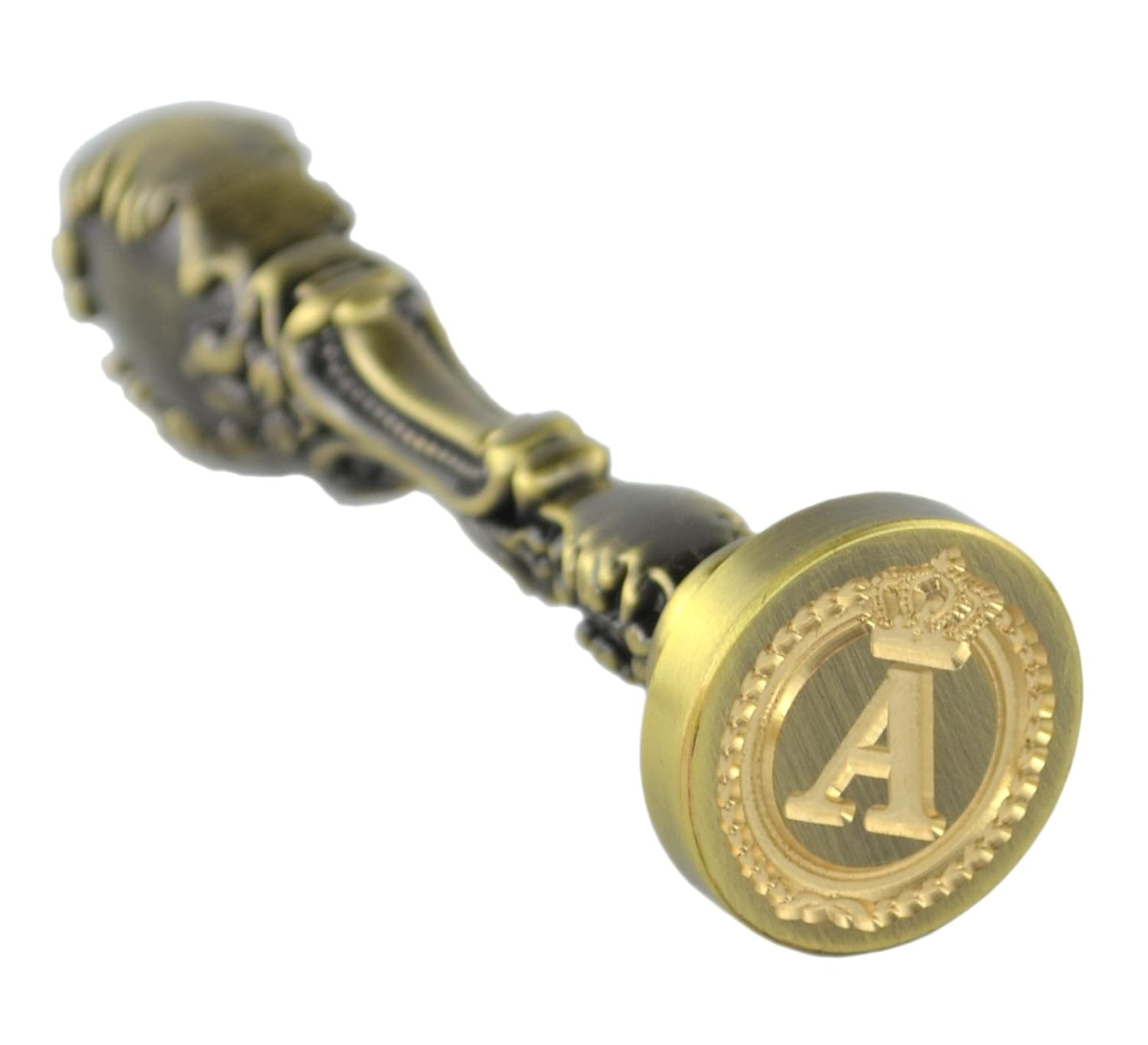 Samyo Creative Romantic Stamp Maker Classic Old-Fashioned Style Brass Color Wax Seal Sealing Stamp Vintage Antique Alphabet Initial Letter Set - (Letter A)