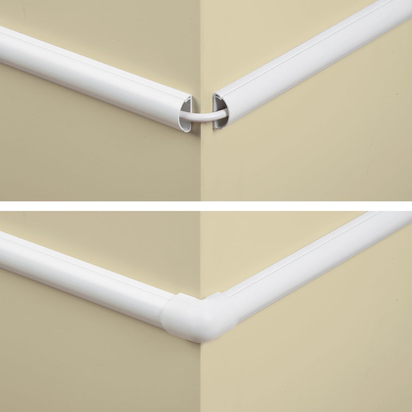 D-Line Medium Cable Raceway Accessory Pack, Join 1.18in x 0.59in Cord Cover Lengths, 10 Accessories Included, Hide Cords Around a Variety of Angles - White