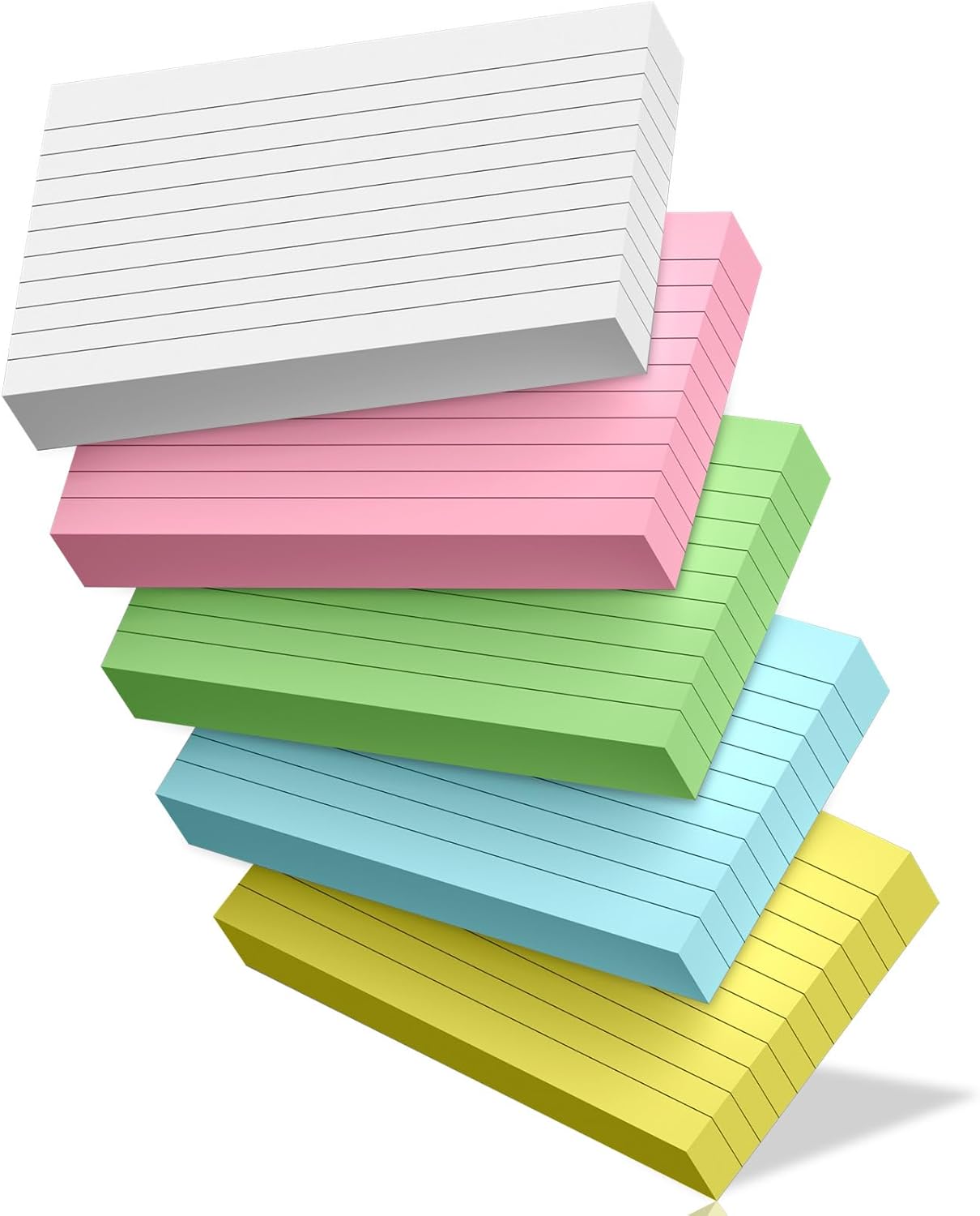 Colored Index Cards 3x5 Inch, 250 Count Ruled Flash Cards for Studying, 50 Pack Of 5, Multilcolor Notecards Lined Flash Cards Bulk, Neon Flashcards Note Cards, 3x5 Index Cards for School, Home, Office