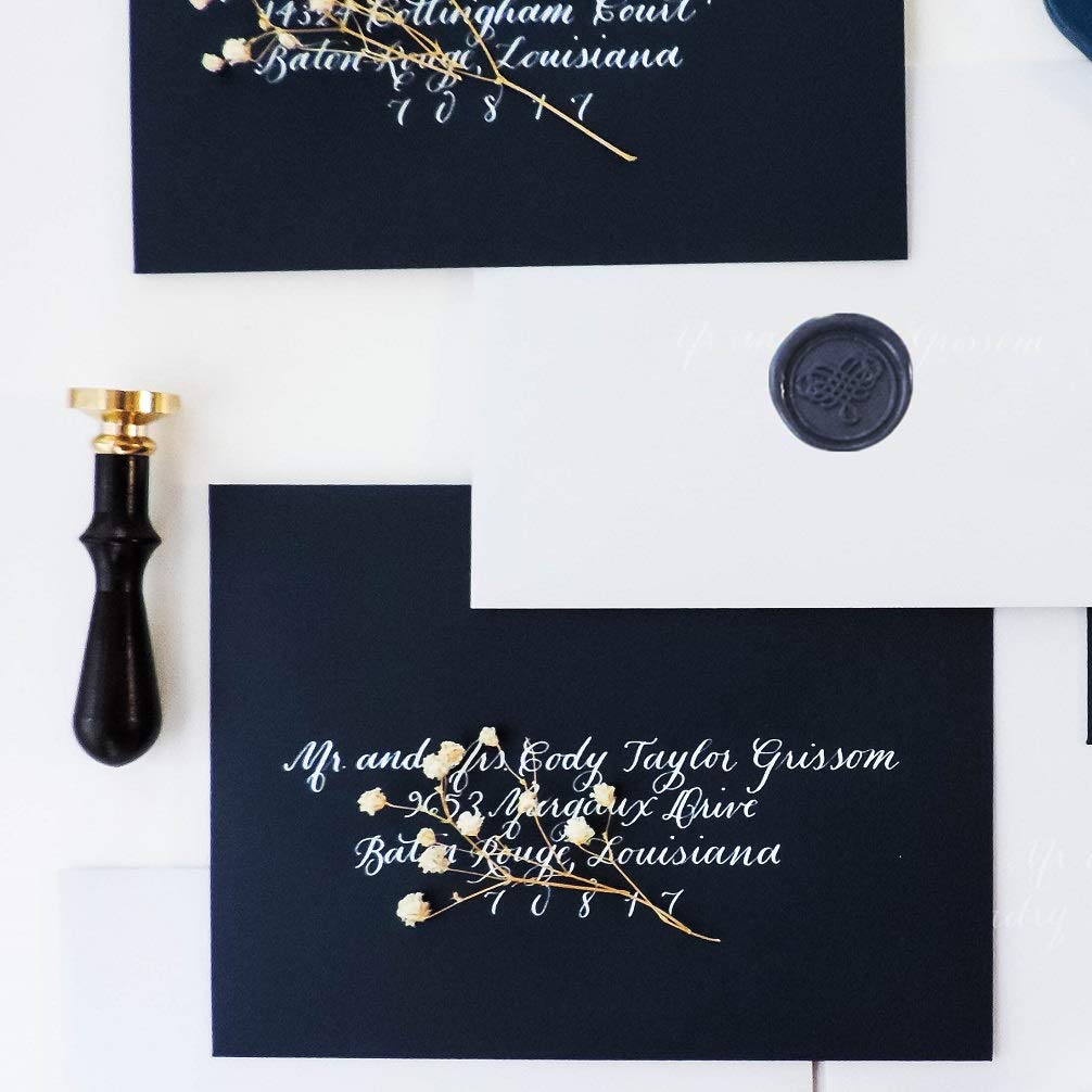 UNIQOOO Mailable Glue Gun Sealing Wax Sticks for Wax Seal Stamp - Navy Blue, Great for Wedding Invitations, Cards Envelopes, Snail Mails, Wine Packages, Gift Ideas, Pack of 8