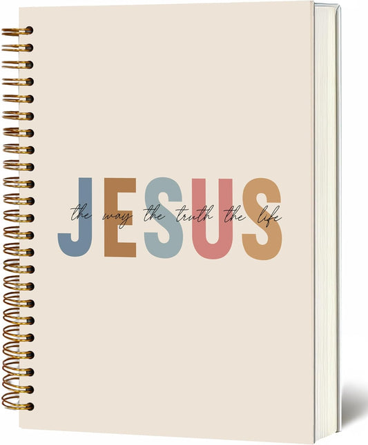 Bible Notebook, A5 Spiral Christian Journal with Floral Pink Butterfly Notebook, Bible Verse Jesus, Inspirational Notebooks for Women, Bible Study, Gift for Birthday Christmas, Office Supplies