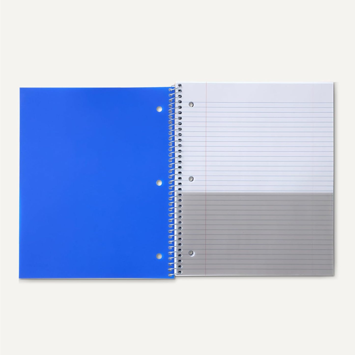 Amazon Basics 1 Subject Wide Ruled Spiral Notebook, Poly Cover, 100 Sheets, 8" x 10-1/2", 3 pack, Assorted Primary Colors