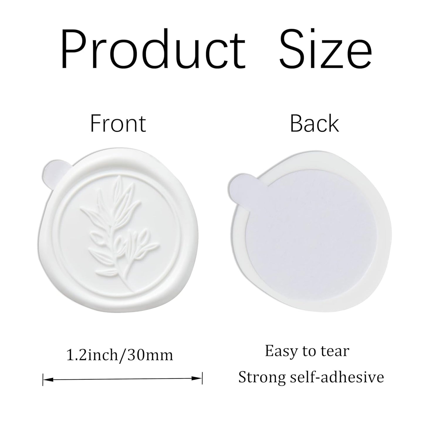 PONATIA White Wax Seal Stickers - 50 Pcs Self- Adhesive Wedding Invitation Seal Stickers, Perfect for Invitations, Envelopes Christmas Cards, Gift Wrapping, Party Menu Decor