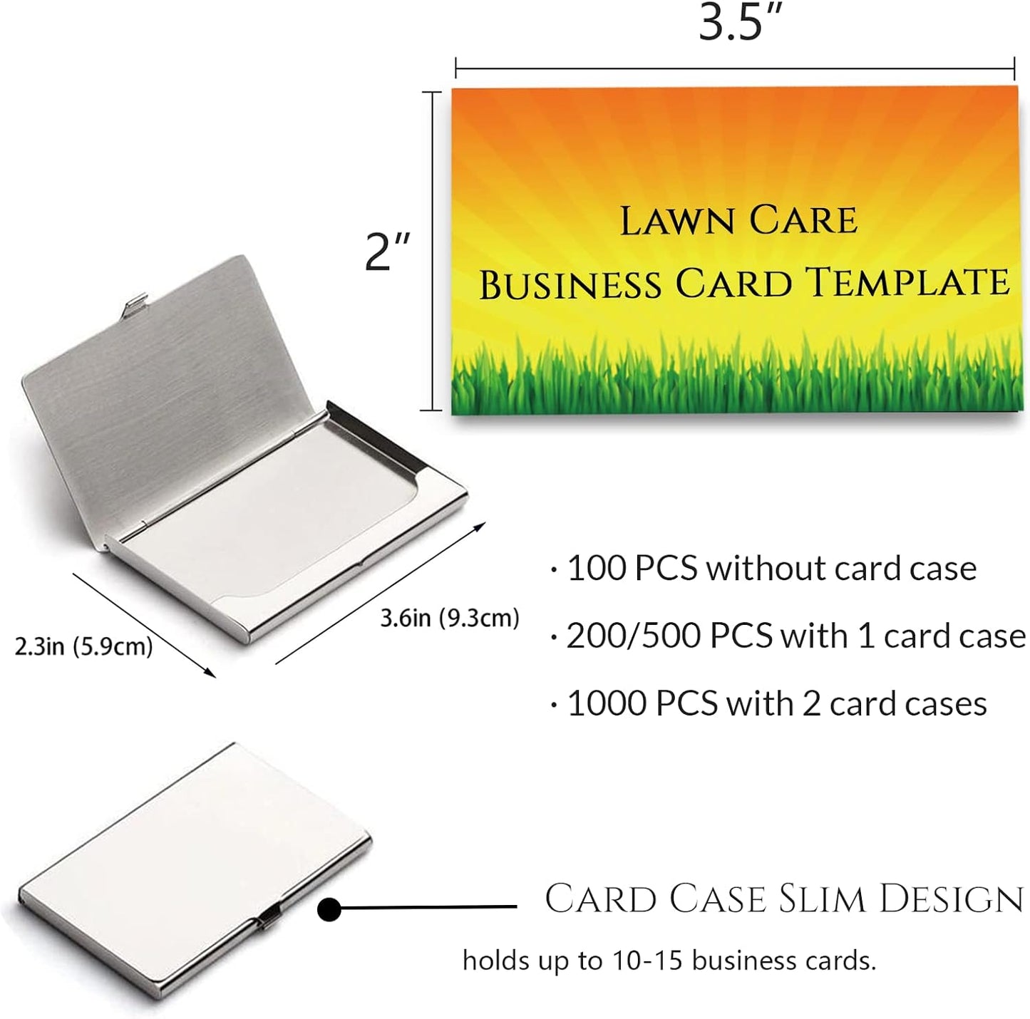 Custom Business Cards Personalized Business Cards for Small Business 300gsm Matte Paper Front & Back Sides Printed 3.5" x 2" - Lawn Care Template