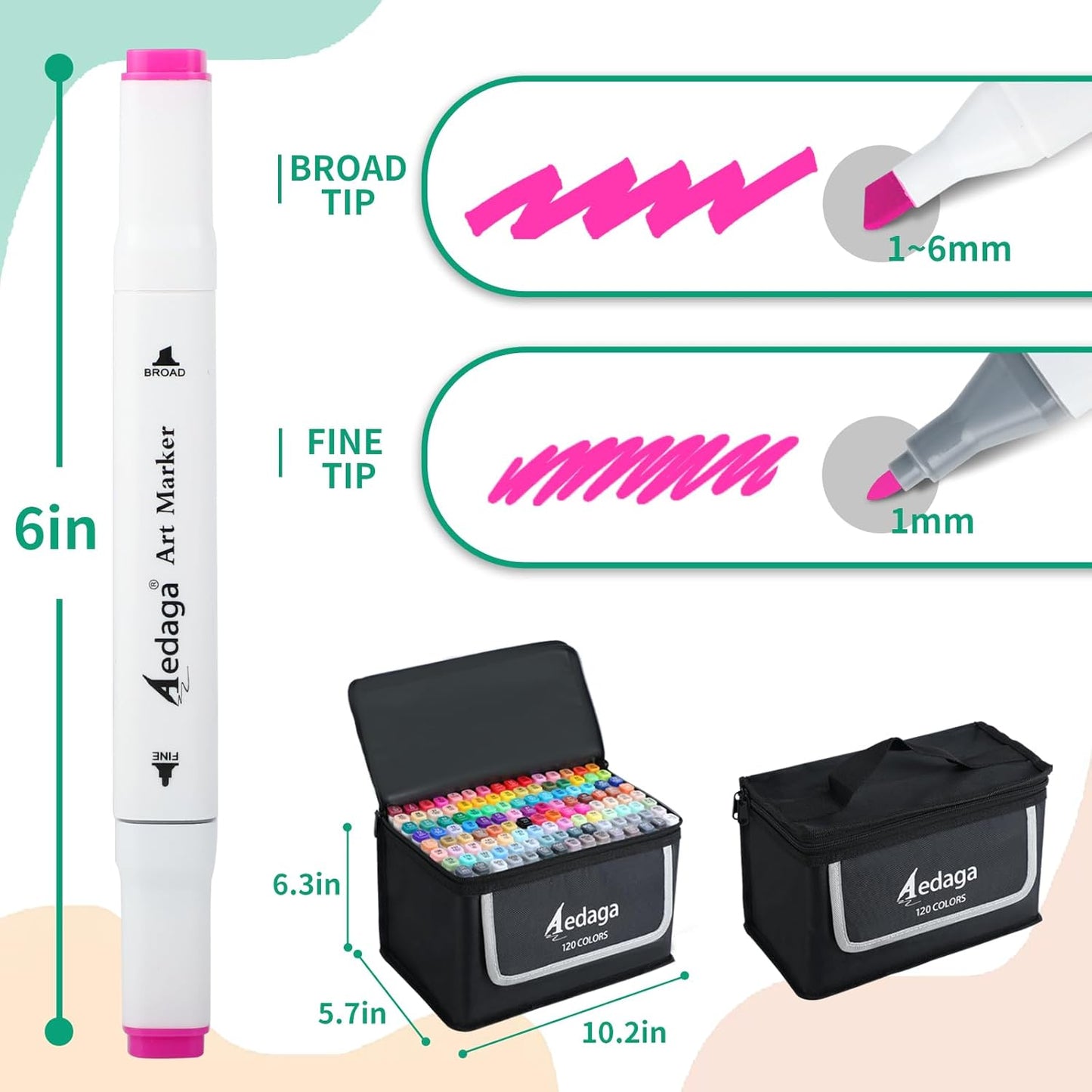 120 Colors Alcohol Markers with Free App, Dual Tip Art Marker with Kickstand Case for Artists Adults and Kids. Alcohol Based Markers for Coloring Painting Sketching and Drawing, Great Gift