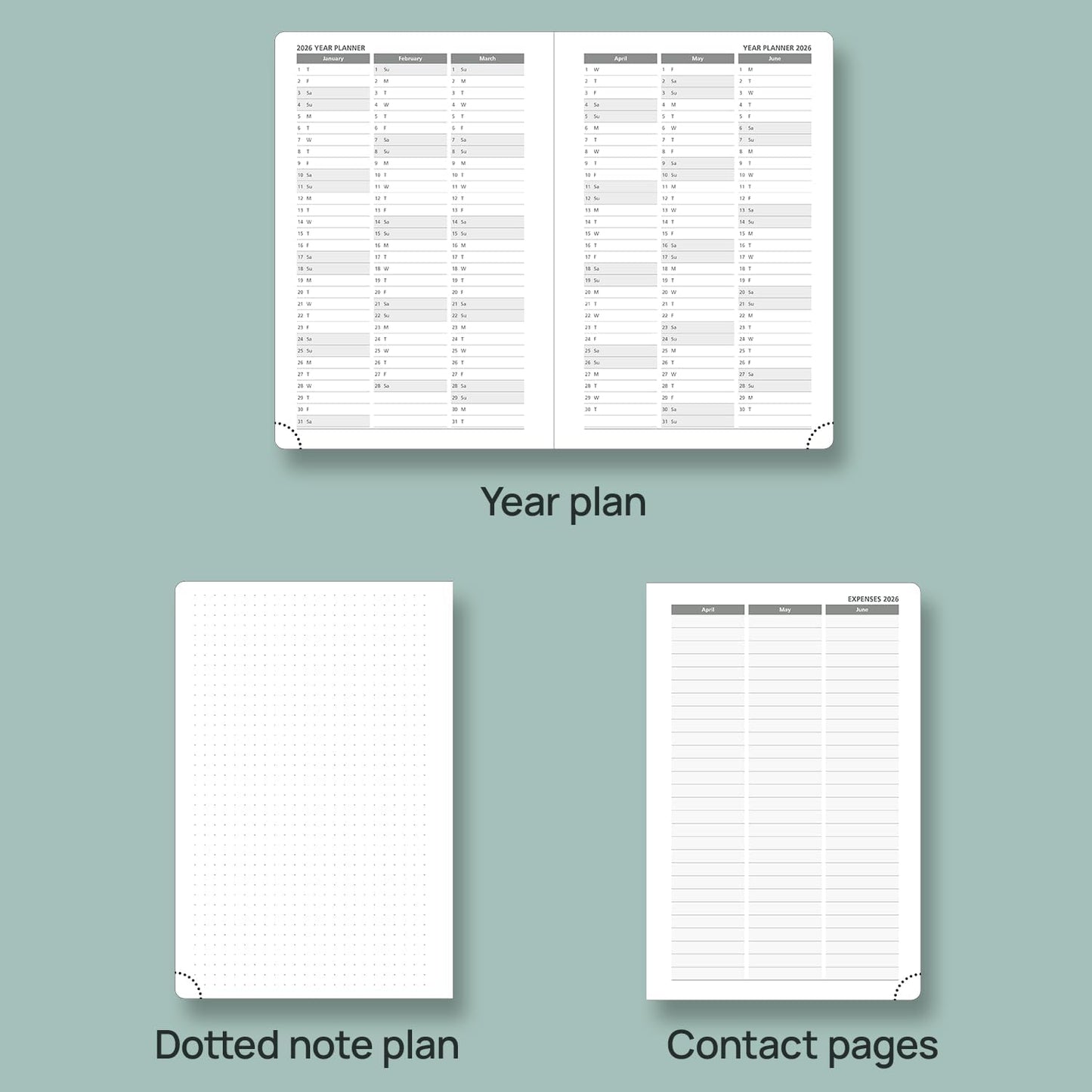 POPRUN 2025-2026 Daily Planner One Page Per Day (Medium - 5.75'' x 8.5'') - Academic Calendar (July 2025 - June 2026), 2025 Day Appointment Book with Monthly Tabs, Hardcover - Navy Blue