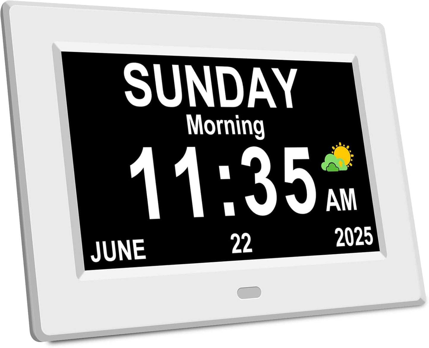 DIWAKREM 7'' Large Display Digital Clock for Seniors, Digital Calendar Alarm Clock for Elderly Clock with Date Day of Week 12 Alarms 4 Colors Desk Wall Clocks for Alzheimers Dementia Auto DST/Dimmer