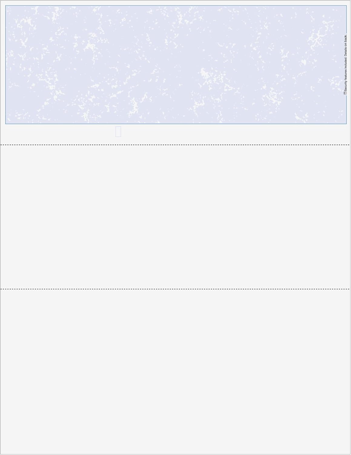 Classic Laser Top Business Check, Blank Computer Top Check Paper Marble Background (Reflex Blue)