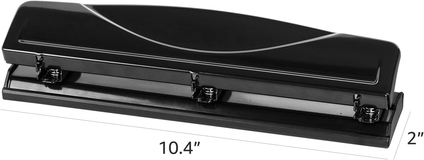 Amazon Basics 3 Hole Punch, 10 Sheet Capacity Pack of 6, Black
