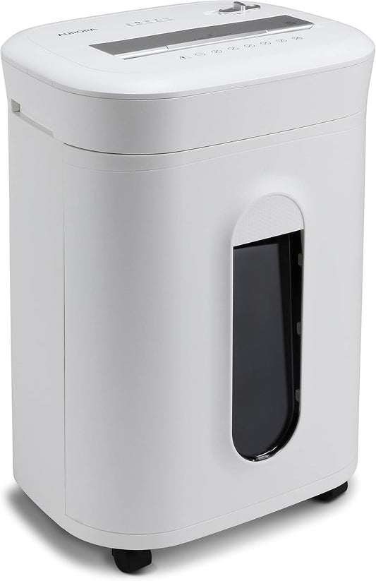 Aurora Professional Grade 10-Sheet High Security Micro-Cut Paper and Credit Card Shredder/ 60 Minutes/Security Level P-5, White