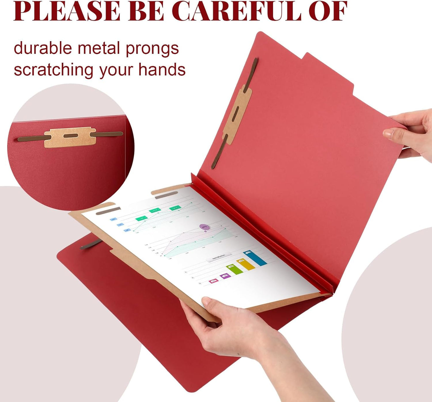 72 Pcs Classification Folders Letter Size, 1 Divider Pressboard File Folder with Fasteners, Expanding File Organizer Bulk for Teachers, Clergy, Office, Church, Christmas Donations (Red)