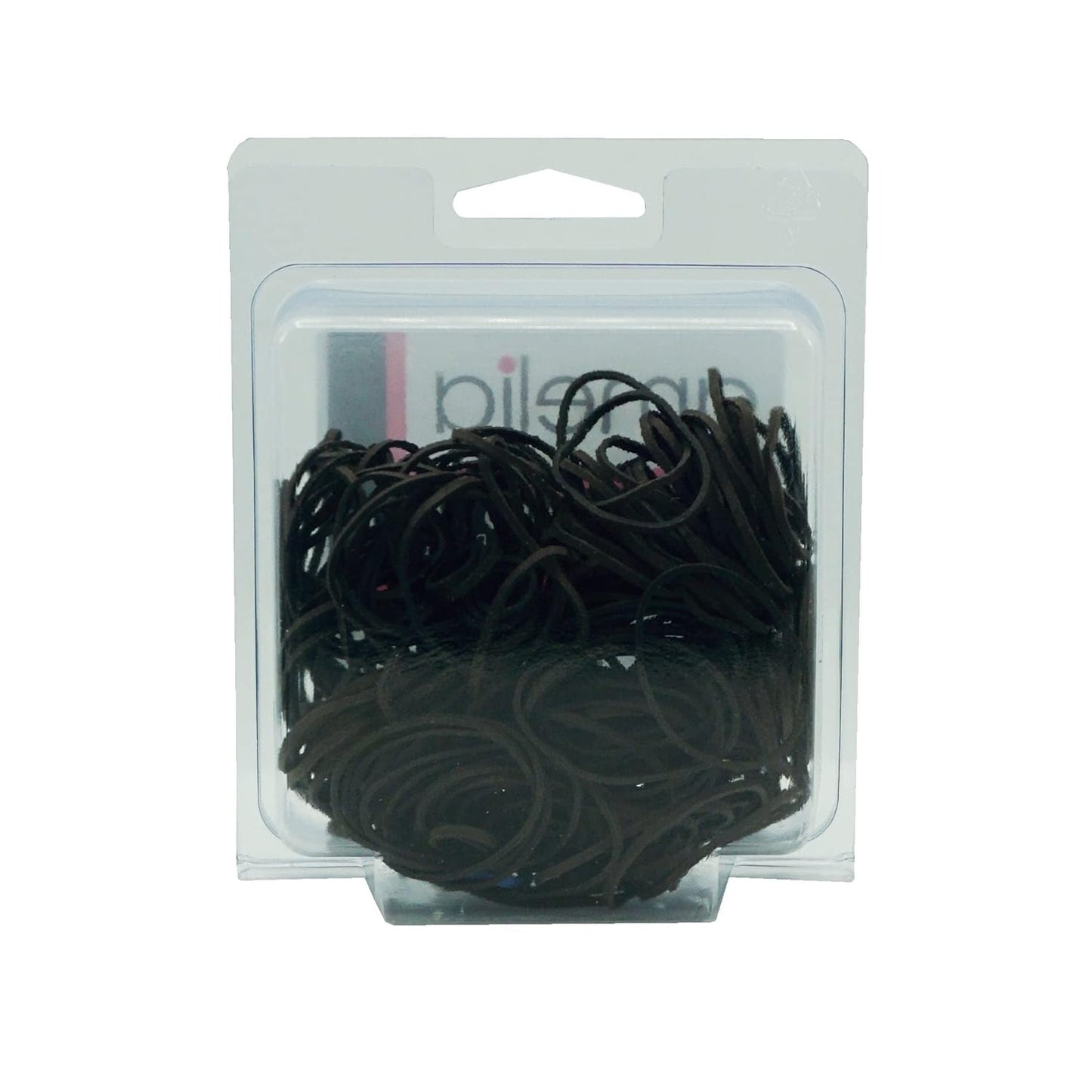 200, Jumbo Size, Brown Color, US Made Rubber Hair Bands for Pony Tails and Braids In A Clamshell